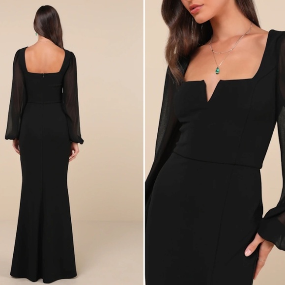 LULUS Sexy Chic Elegant Sophisticated Sleeve Romantic Bridesmaid Wedding Gown - Picture 3 of 5